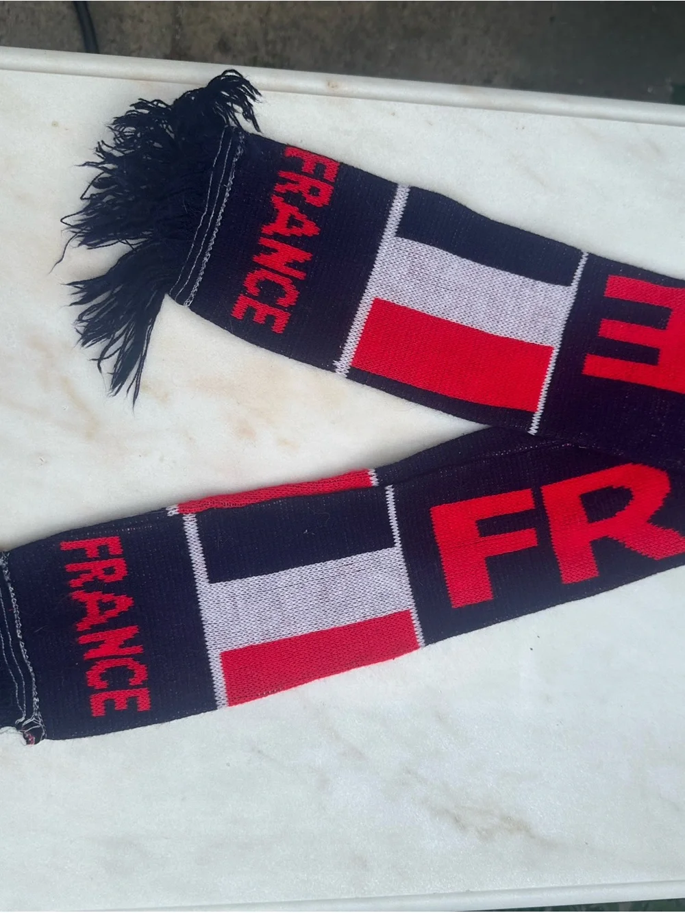 Vintage France World Cup Football Soccer Scarf